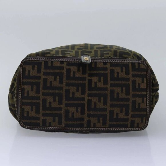 FENDI Zucca Canvas Tote Bag Black Brown Auth ep4488 - Picture 7 of 16